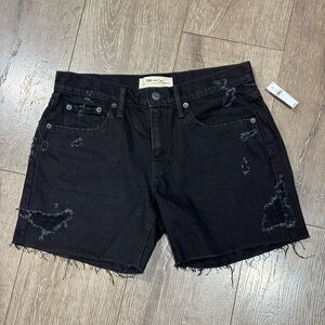 GAP black Distressed Denim Shorts